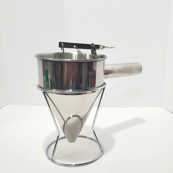 Stainless Steel Pancake Batter Dispenser Funnel Dispenser w/ Stand Detachable - Picture 7 of 11